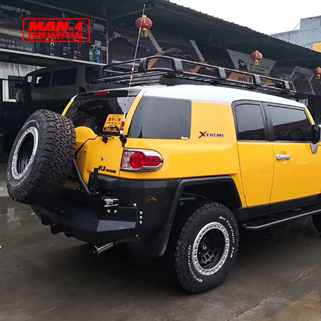Iron TOYOTA Bull Bar Black FJ Cruiser Rear Bumper With Tire Carrier